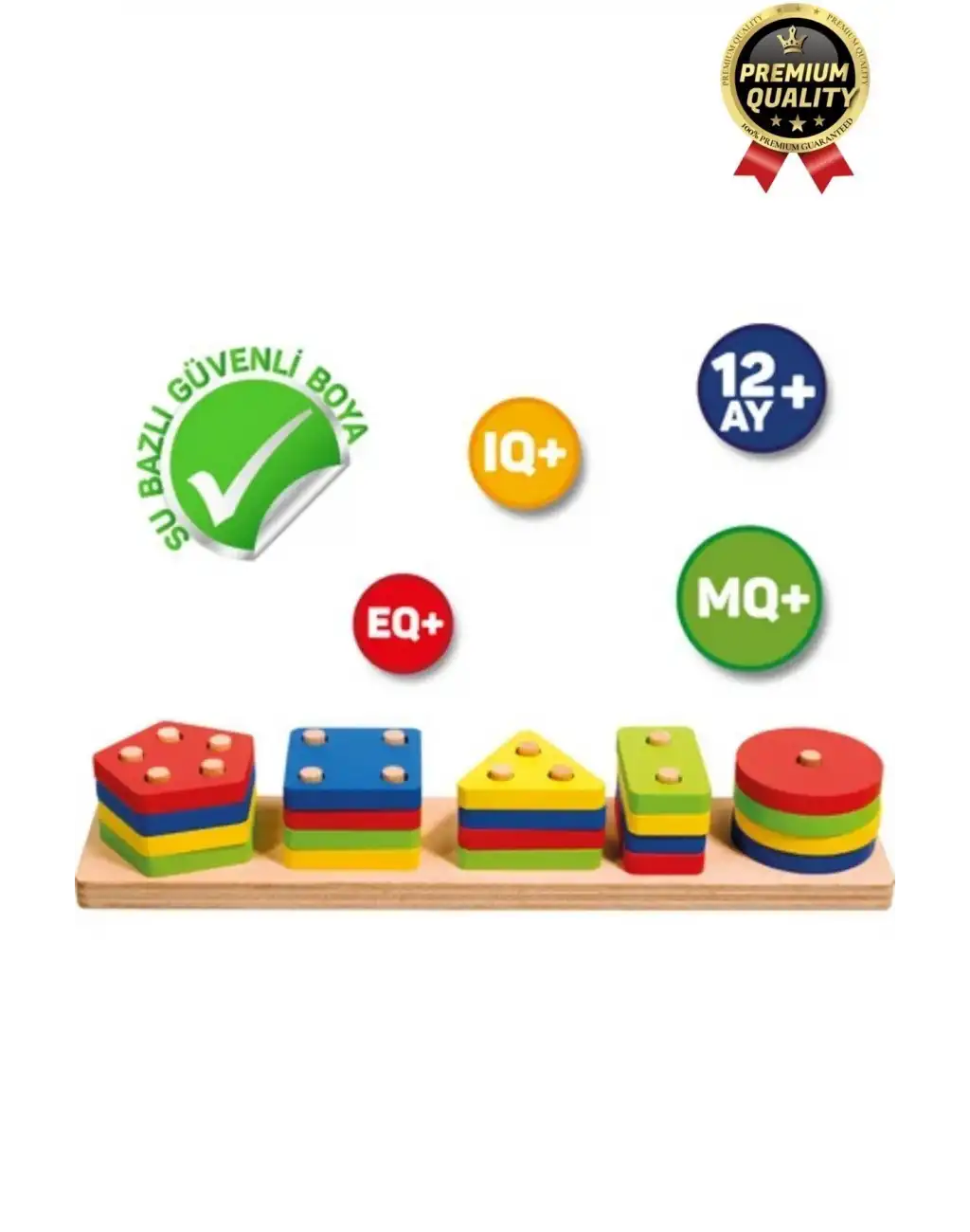 Özel Üretim Kişisel Gelişim Koordinasyon Çocuk Eğlenirken Öğreten Ahşap Geometrik Şekiller Oyunu