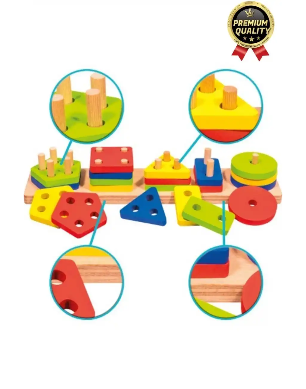 Özel Üretim Kişisel Gelişim Koordinasyon Çocuk Eğlenirken Öğreten Ahşap Geometrik Şekiller Oyunu