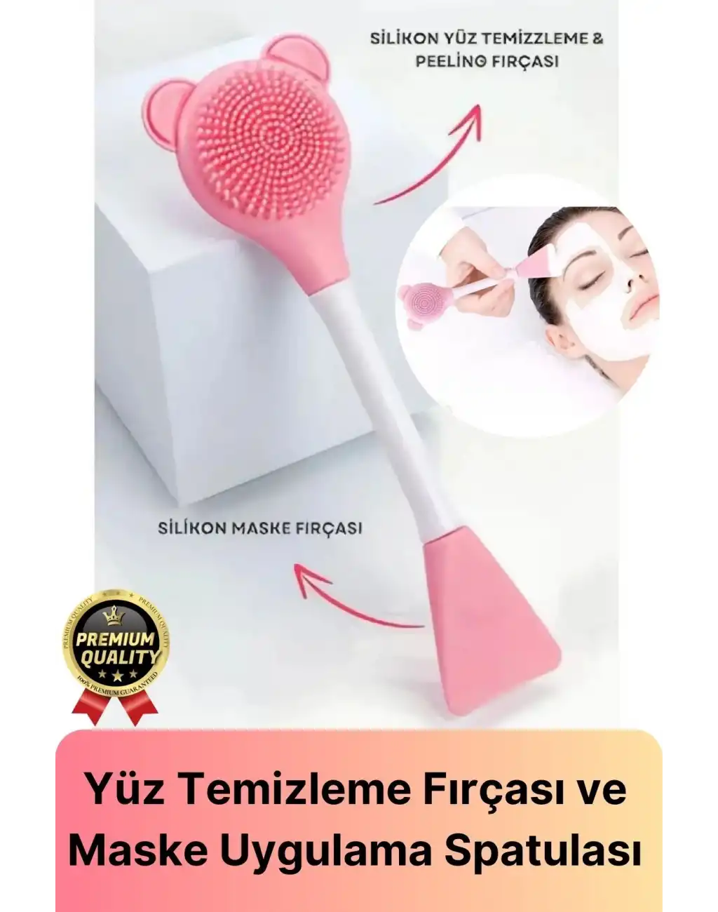Özel Seri Esnek Yumuşak Silikon Yüz Cilt Krem Maske Uygulama ve Temizleme Fırçası Spatulası 1 Adet
