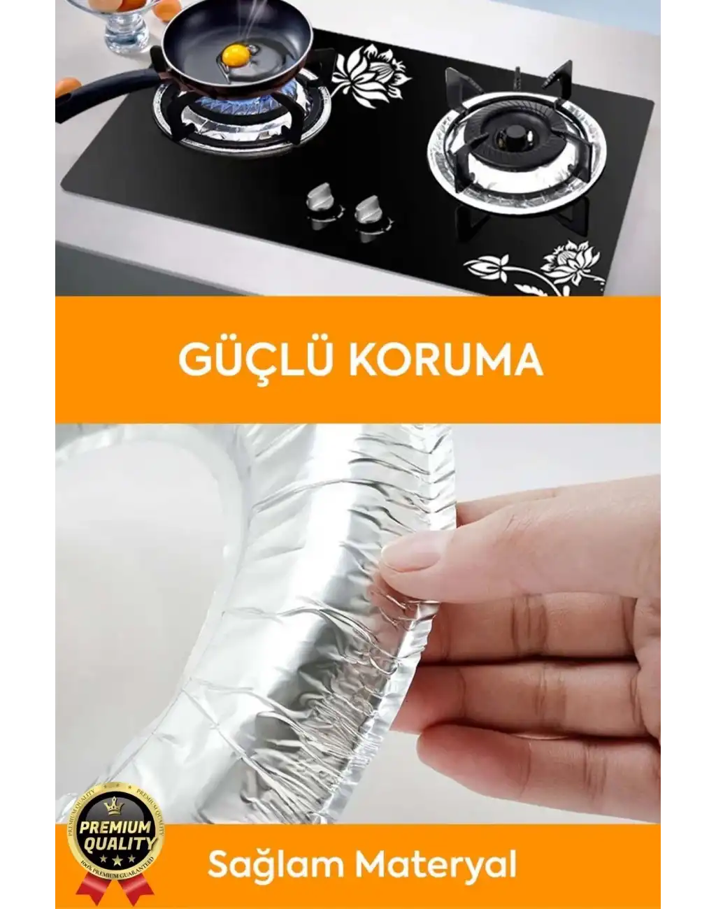 Çok Amaçlı Pratik Leke Önleyici Isıya Dayanıklı Yıkanabilir Alüminyum Ocak Koruyucu Folyo - 10 Adet