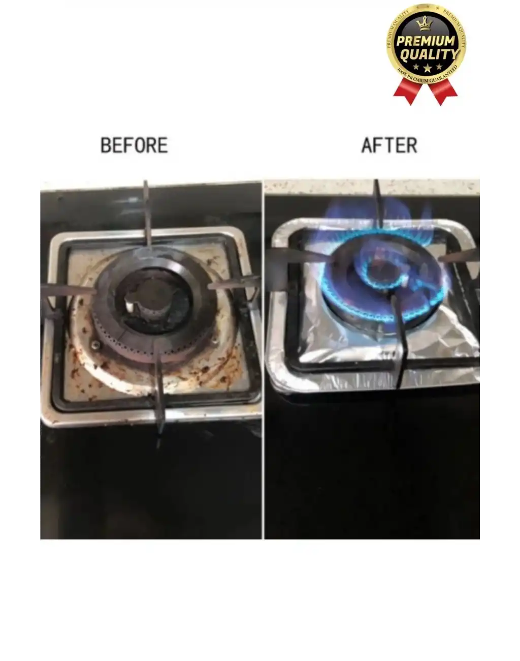 Çok Amaçlı Pratik Leke Önleyici Isıya Dayanıklı Yıkanabilir Alüminyum Ocak Koruyucu Folyo - 10 Adet