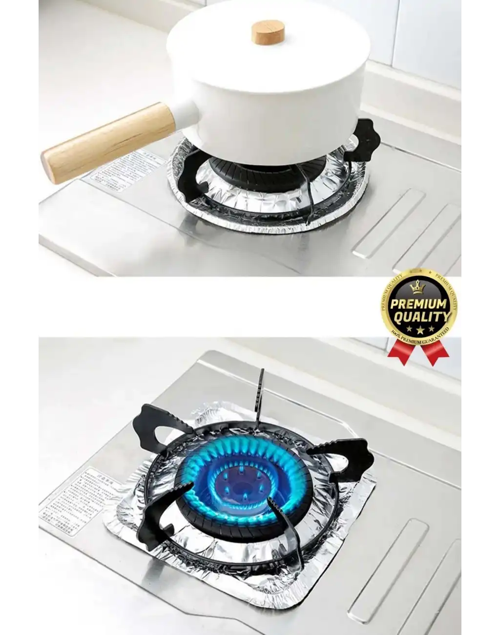 Çok Amaçlı Pratik Leke Önleyici Isıya Dayanıklı Yıkanabilir Alüminyum Ocak Koruyucu Folyo - 10 Adet