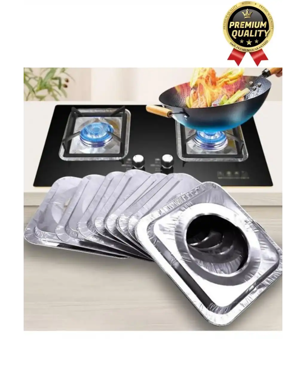 Çok Amaçlı Pratik Leke Önleyici Isıya Dayanıklı Yıkanabilir Alüminyum Ocak Koruyucu Folyo - 10 Adet