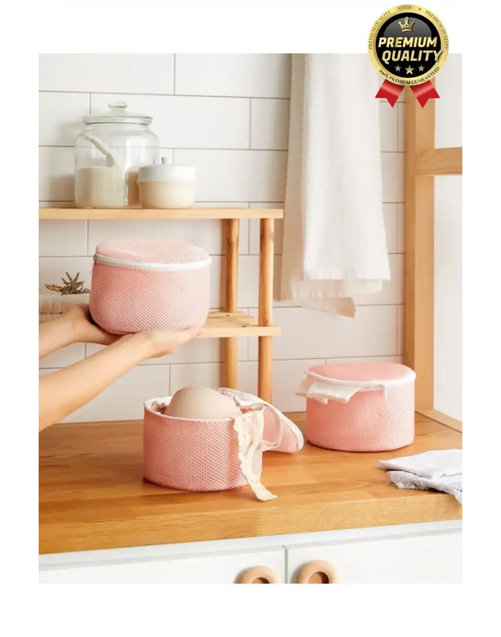 Çok Amaçlı Dayanıklı Fermuarlı Kumaş Sütyen İç Çamaşırı Yıkama Filesi Torbası Seti 2 Adet 20x15cm