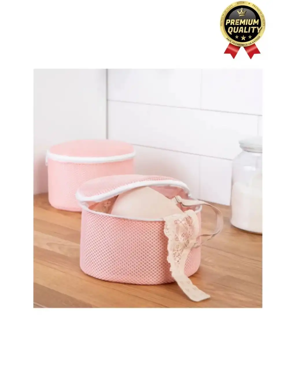 Çok Amaçlı Dayanıklı Fermuarlı Kumaş Sütyen İç Çamaşırı Yıkama Filesi Torbası Seti 2 Adet 20x15cm