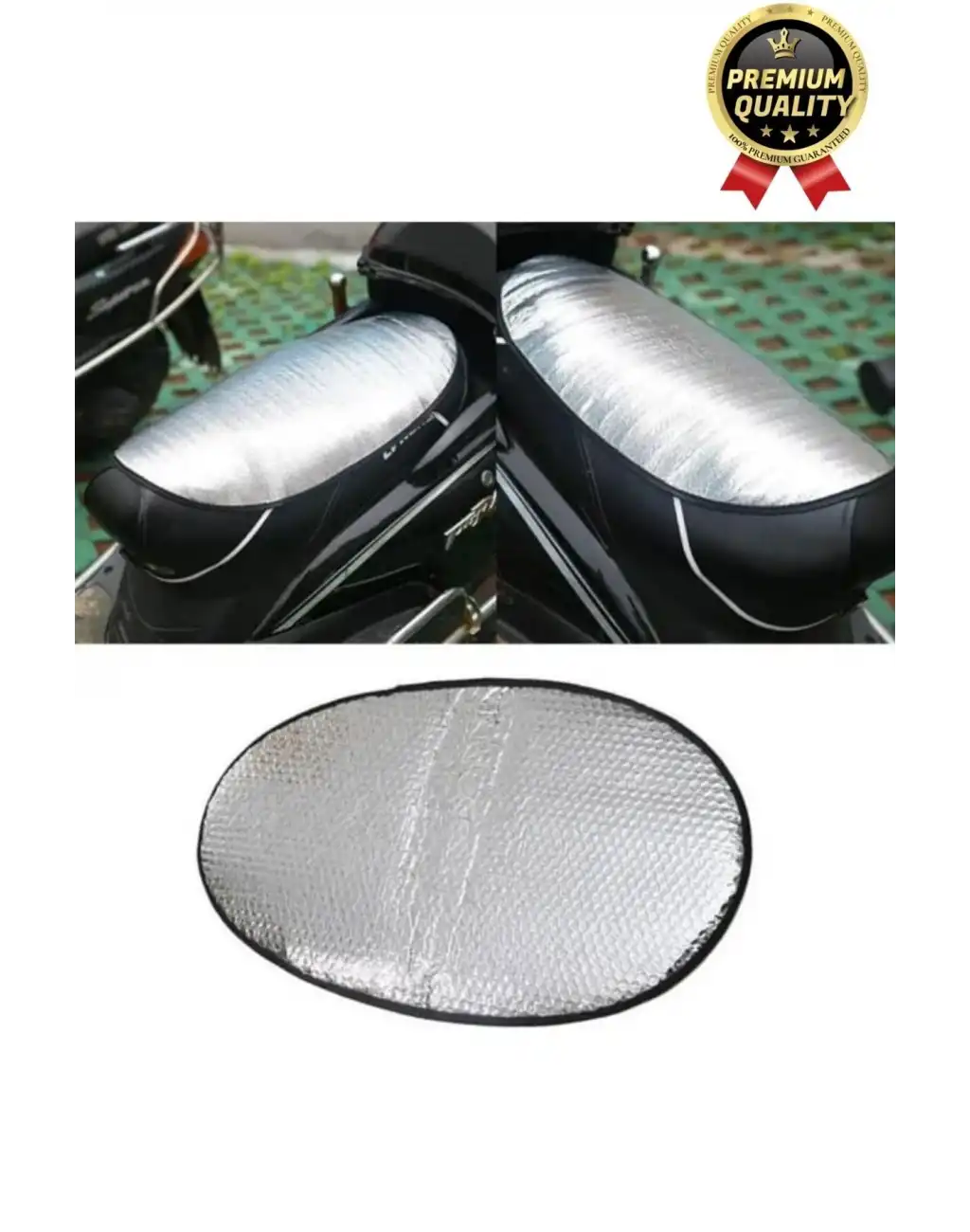 Özel Üretim Alüminyum Koltuk Kılıfı Dayanıklı Lastikli Su Geçirmez Motor Sele Güneşliği 60 cm x35 cm