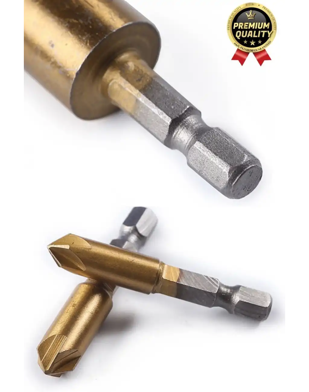 Özel Paslanmaz Çelik Kırılmaz HSS Bits Uçlu Altıgen Titanyum Kaplama Havşa Matkap Uç Seti 6 Parça