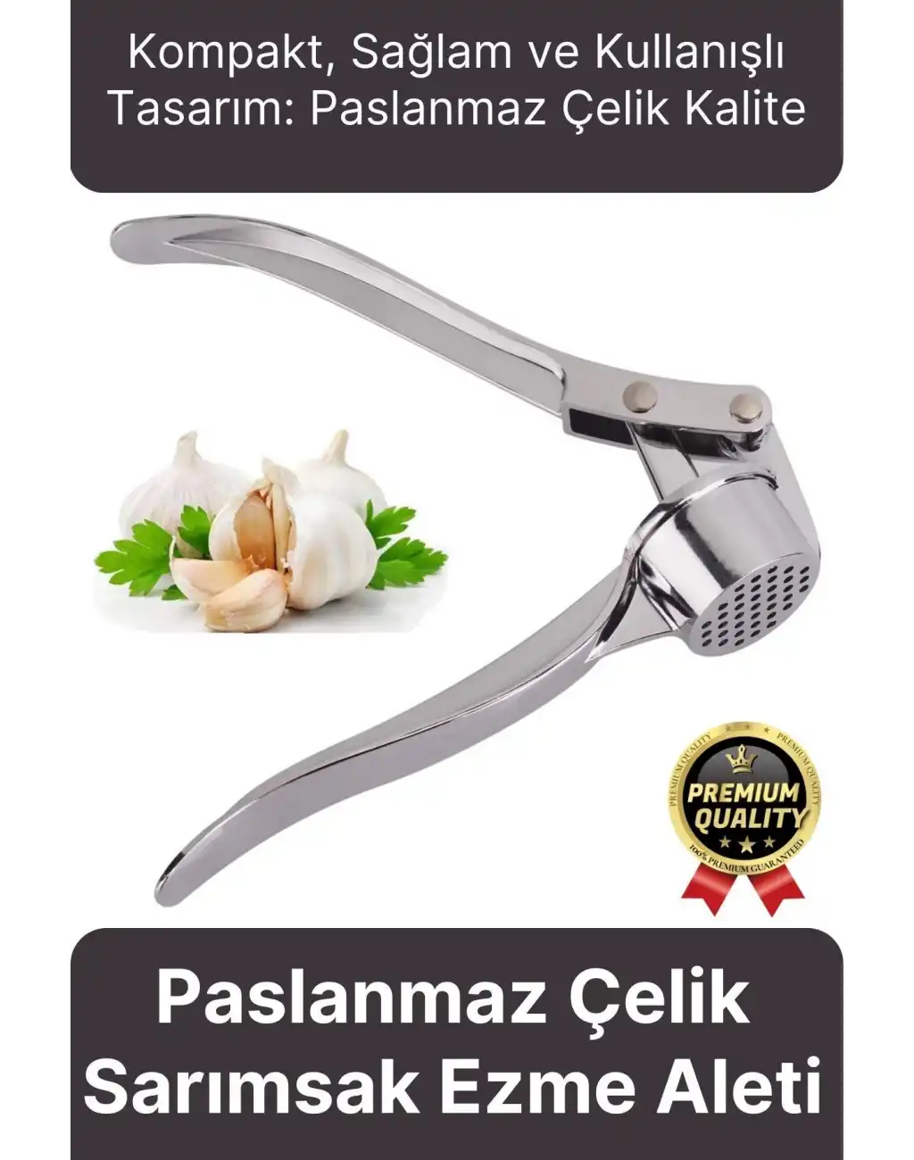 Çok Amaçlı Mutfak Paslanmaz Çelik Kompakt Tasarım Pratik Sağlam Kıyıcı Sarımsak Ezme Aleti Rendesi
