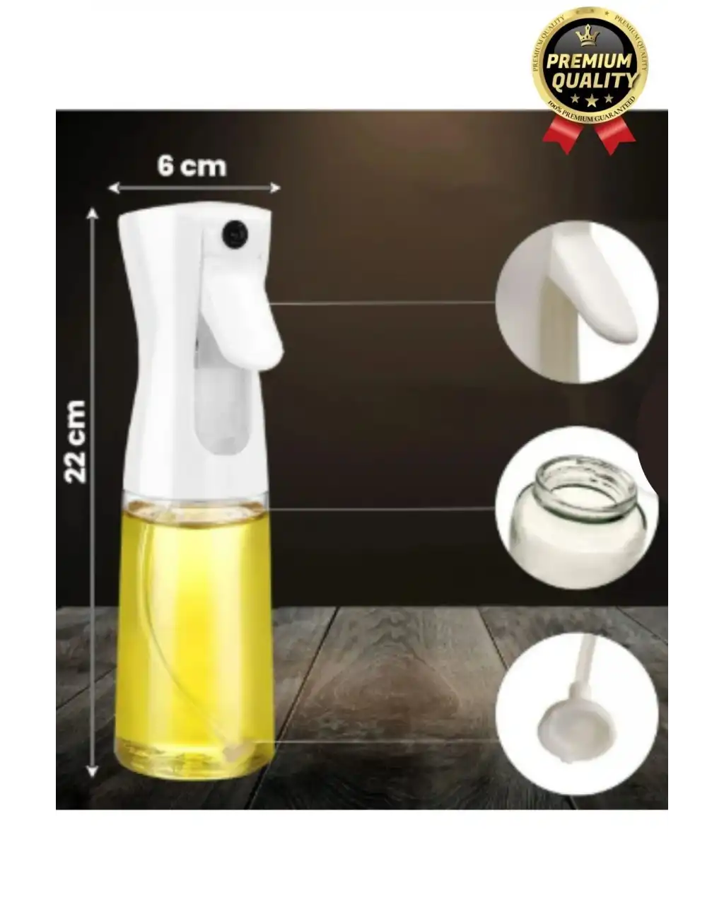 Çok Amaçlı Atomize Başlıklı Sızdırmaz Airfryer Püskürtmeli Fısfıs Sprey Cam Yağdanlık 200 Ml 1 Adet