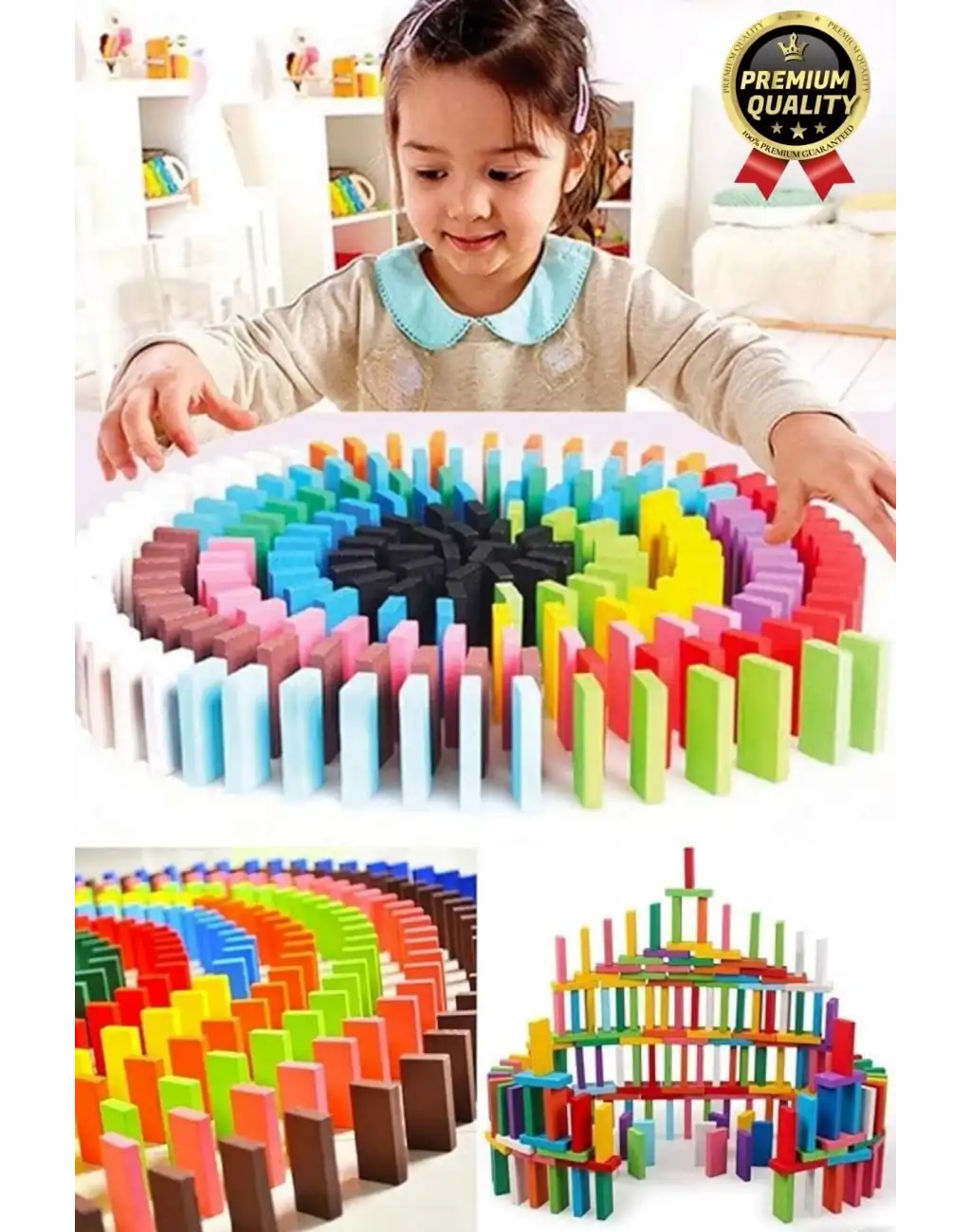 Özel Üretim Çocuk Eğitici Eğlenceli El Göz Koordinasyonu Geliştirici Renkli Domino 100 Taş Oyunu