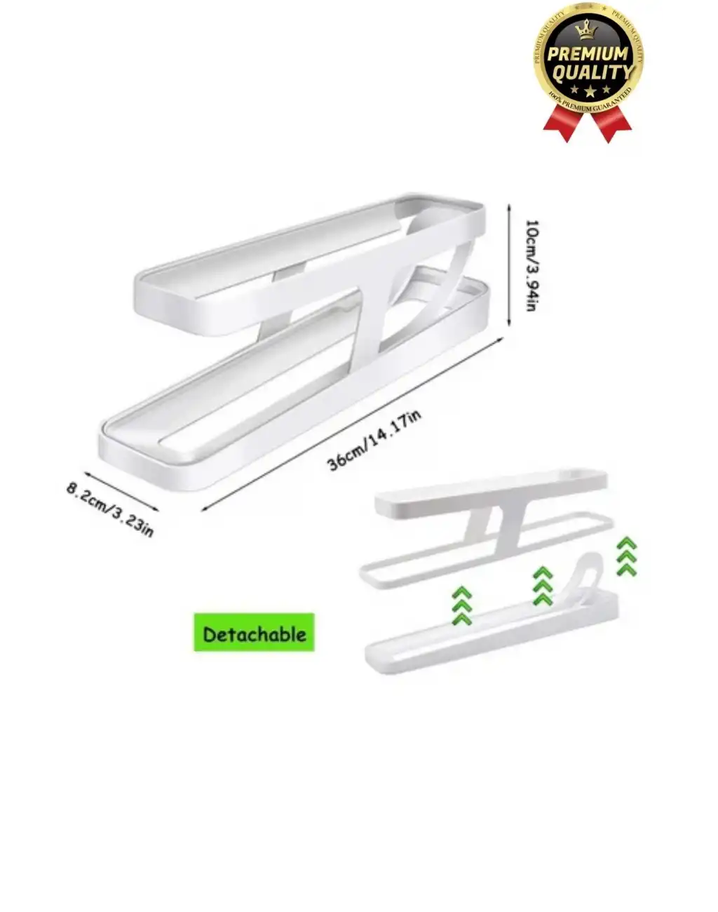 Premium Yer Tasarruflu Saklama Kabı Organizeri Plastik 2 Katlı Otomatik Buzdolabı Yumurta Standı