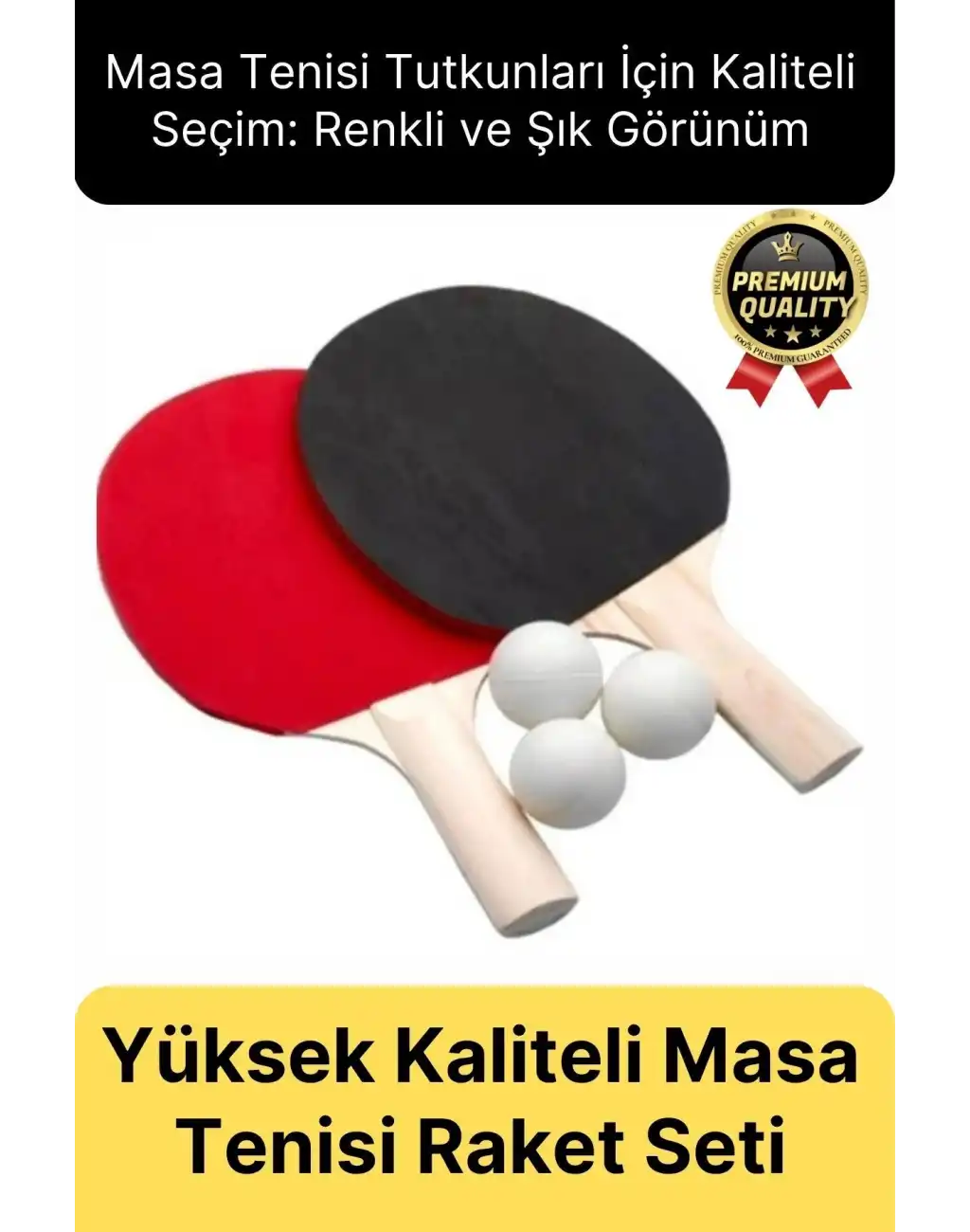 Özel Seri Yüksek Kaliteli Eğlence Oyun Renkli 2 Adet Raket 3 Pinpon Topu Masa Tenisi Raket Seti