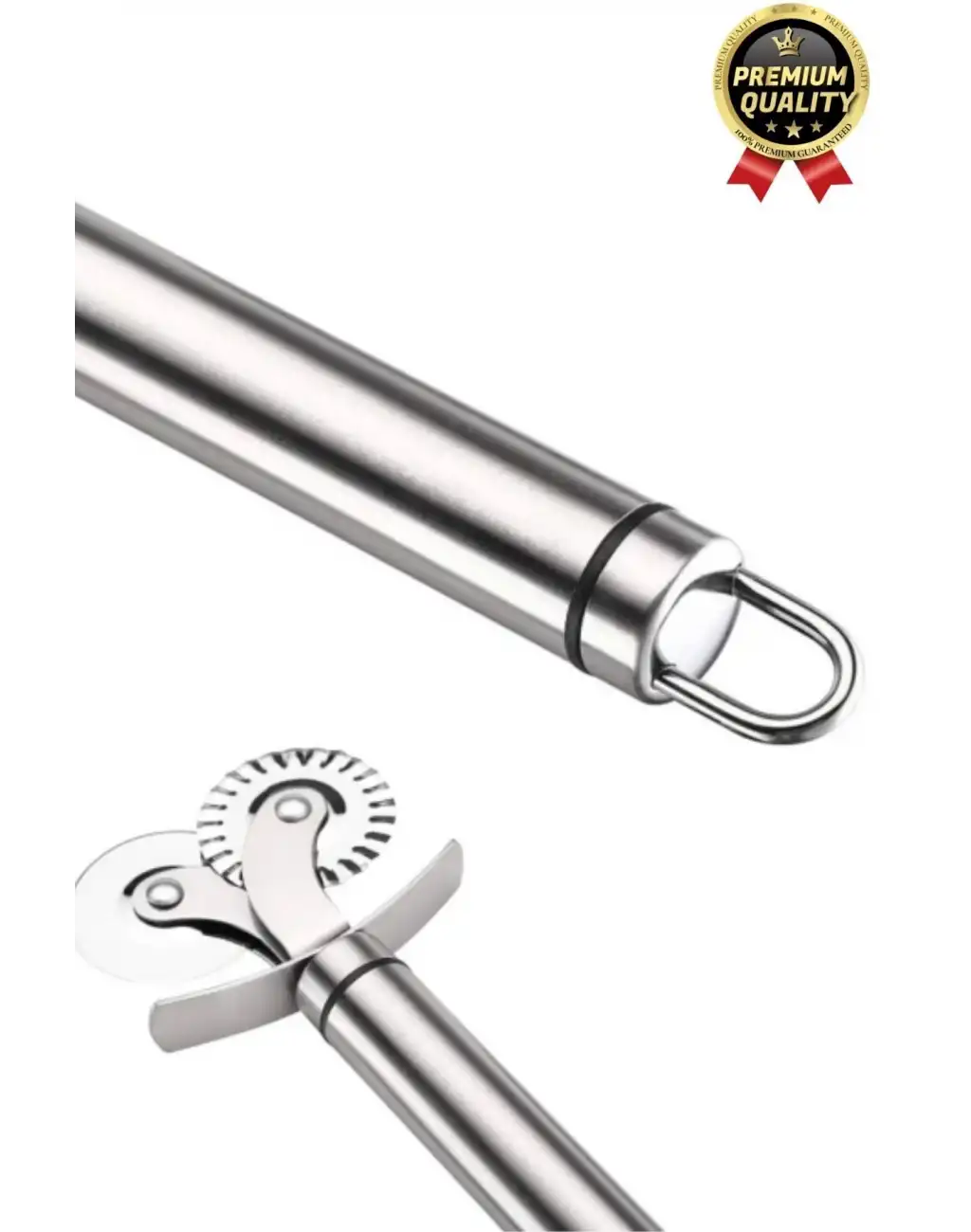 Premium Seri Paslanmaz Çelik Keskin Şekillendirici Kesici Çift Başlıklı Pizza Mantı Hamur Bıçağı