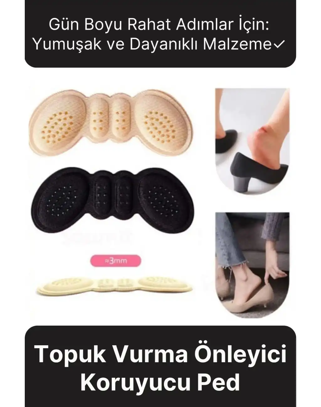 Çok Amaçlı Yumuşak Dayanıklı Taban Arkası Koruyucu Daraltma Ayakkabı Topuk Vurma Önleyici Pad 5 mm