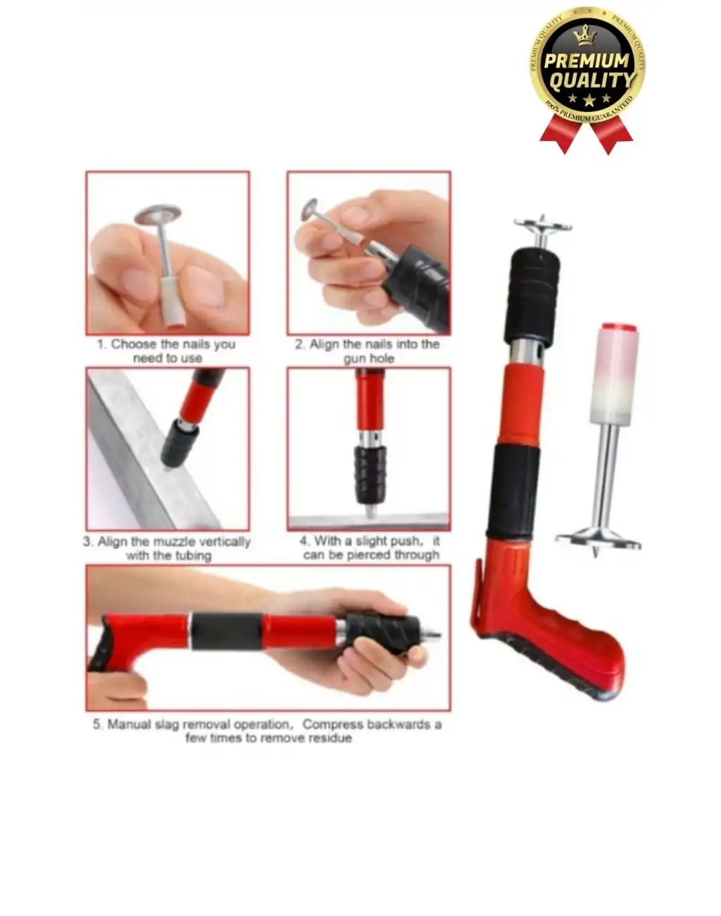 Profesyonel Güç Yaylı Sistemli 3 Kuvvet Vites Ses Çıkarmaz Ayarlı Manuel Çivi Çakma Makinesi