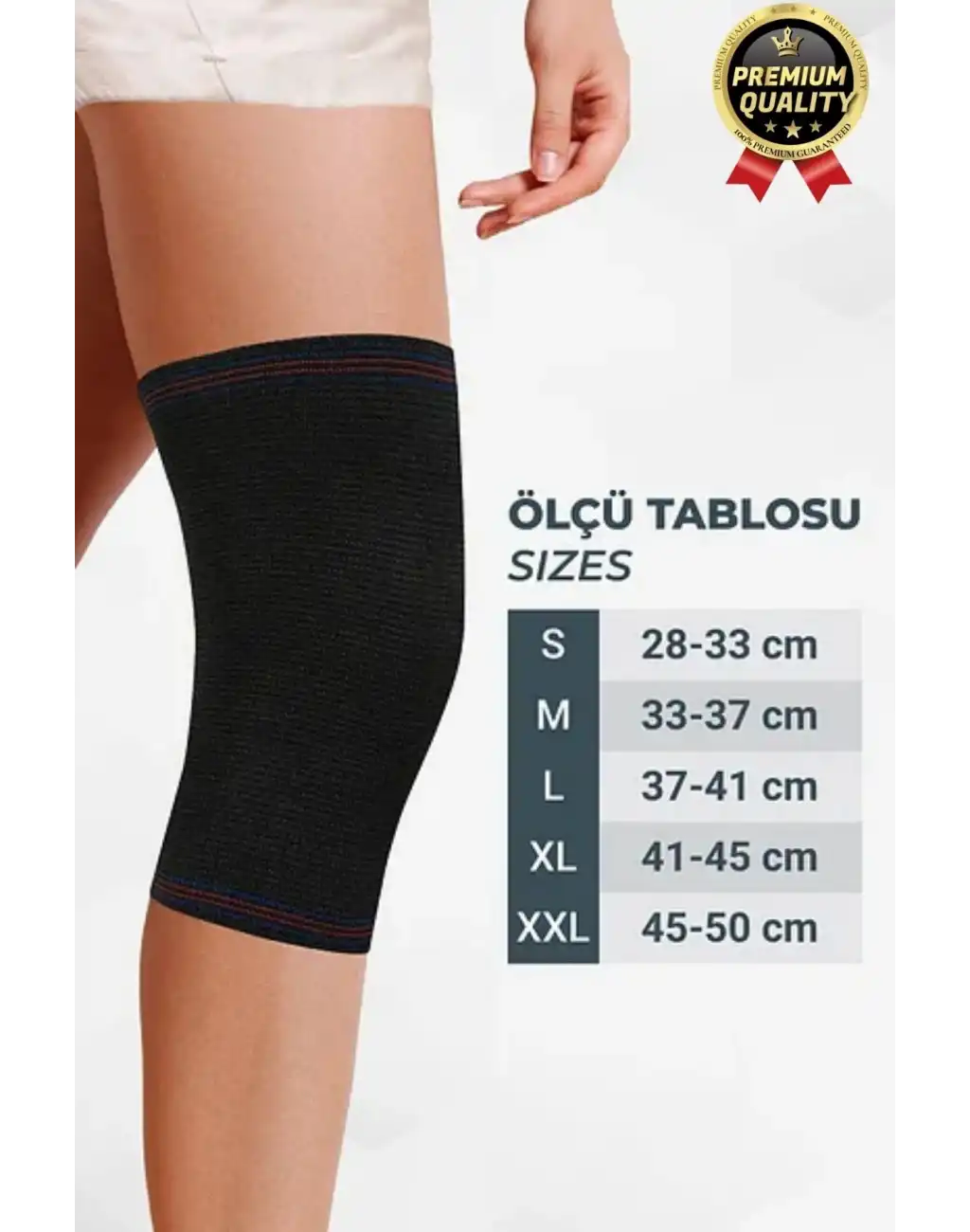 Premium Seri Konforlu Maksimum Koruma Ortopedik Çift Taraflı Elastik Örme Likralı Spor Dizlik Unisex