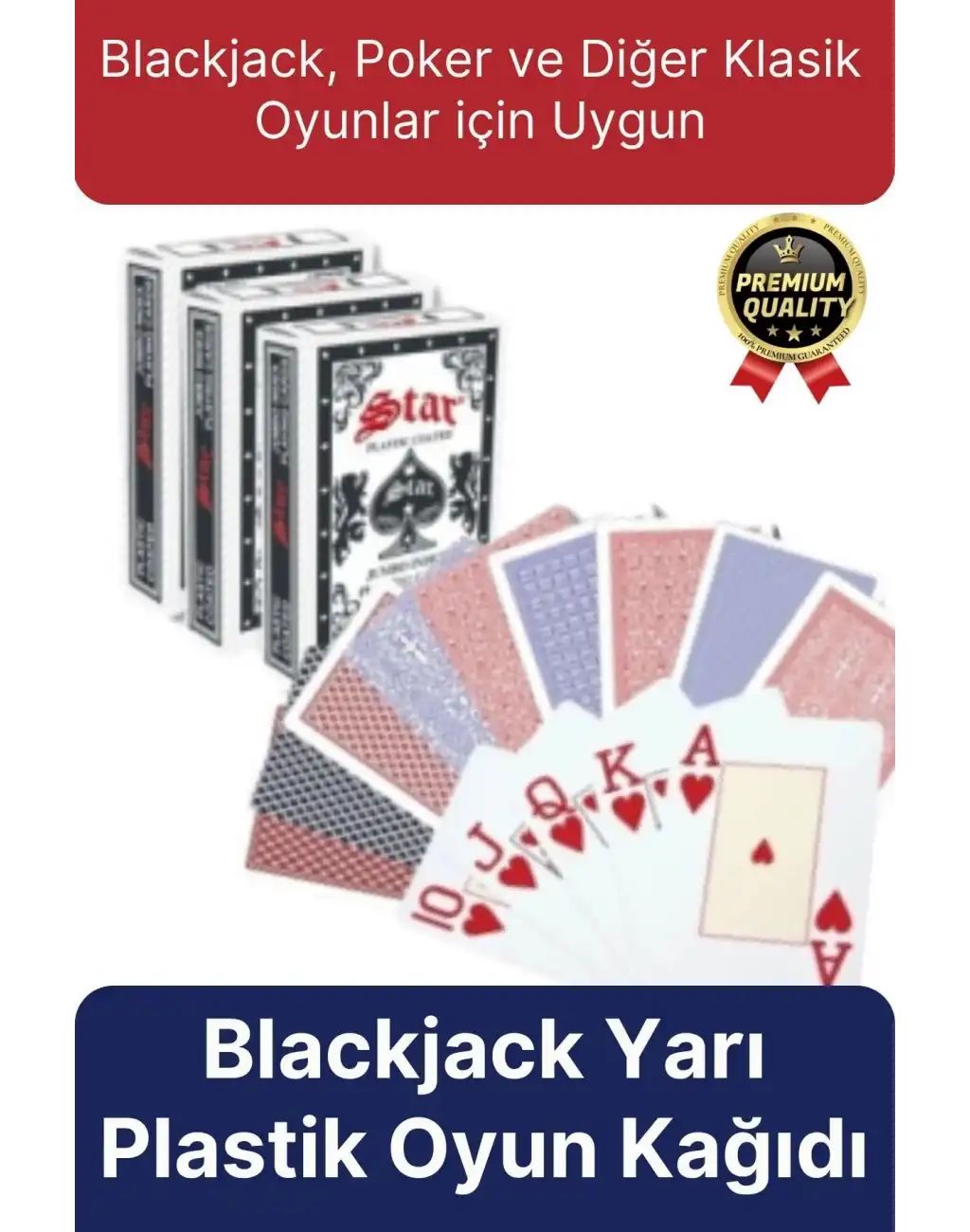 Premium Seri Eğlence Estetik Baskı Yarı Plastik Poker Texas Holden Casino 21 Blackjack Oyun Kartları