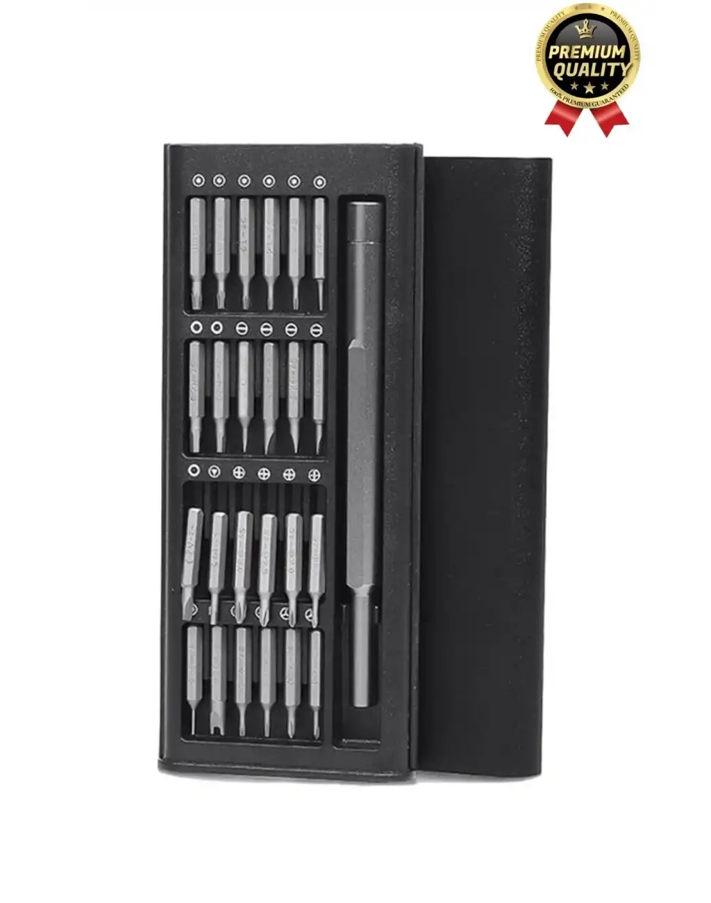 Premium Seri Kaliteli Kutulu Ergonomik Saatçi Bilgisayar Hassas Taşınabilir 25 Parça Tornavida Seti