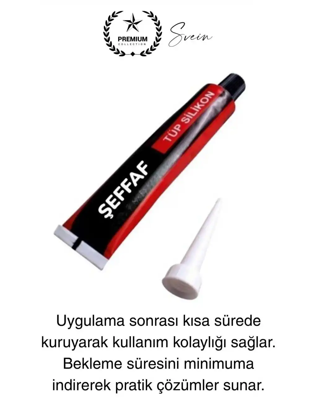 Premium 40 gr Üniversal Sızdırmaz Şeffaf Tüp Silikon Mutfak Banyo Küvet Kenarı Elastik İzolasyon