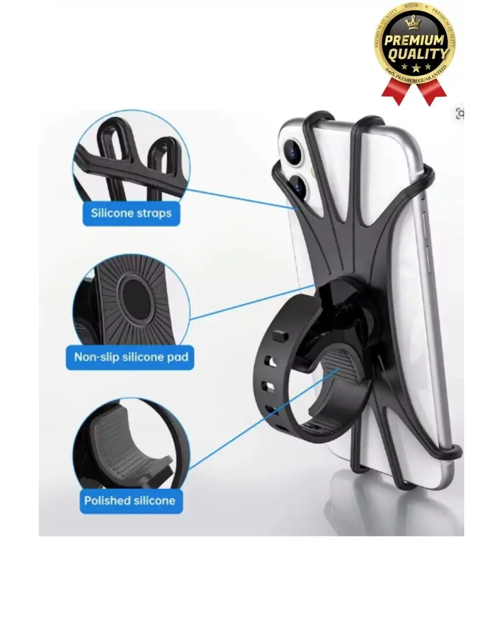 Premium Sök Çıkar 360 Derece Dönebilen Ayarlanabilir Bisiklet Motosiklet Scooter Telefon Tutucu