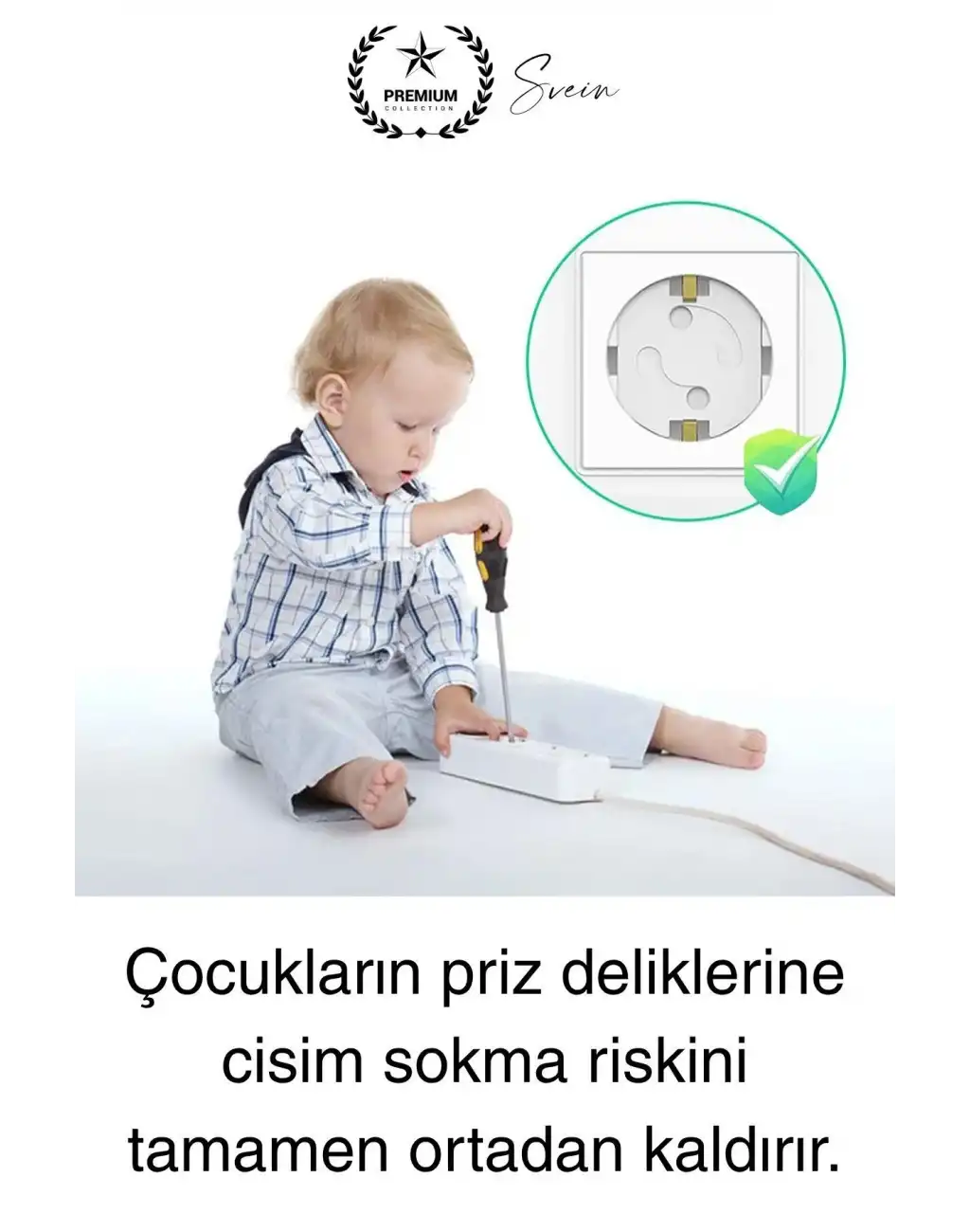 6 Adet Sert Plastik Dayanıklı Bebek Çocuk Priz Koruma Güvenlik Koruyucu Aparat Emniyet Kapağı Beyaz