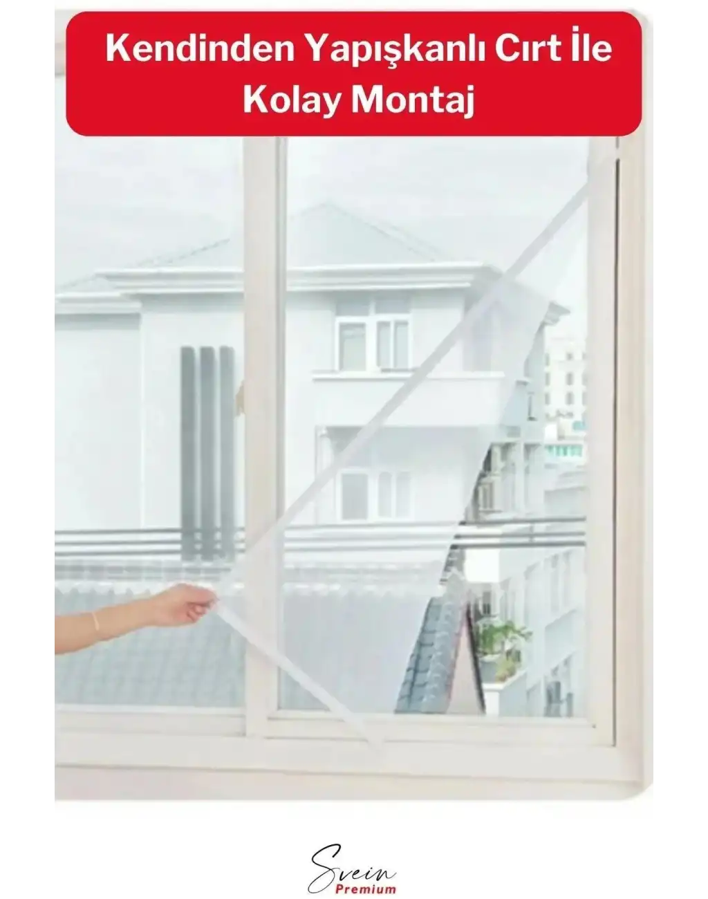 Ayarlanabilir Pratik Pencere Cam Kapı Sineklik Cırt Bantlı Hazır Yapışkanlı 0,75 cmx1,25 cm - 4 mt