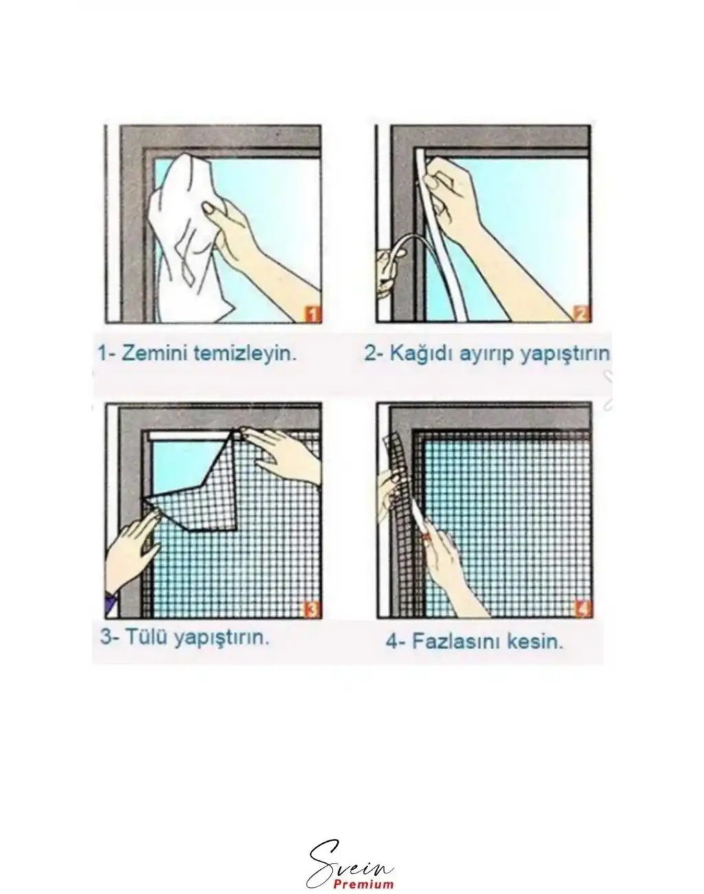 Ayarlanabilir Pratik Pencere Cam Kapı Sineklik Cırt Bantlı Hazır Yapışkanlı 0,75 cmx1,25 cm - 4 mt