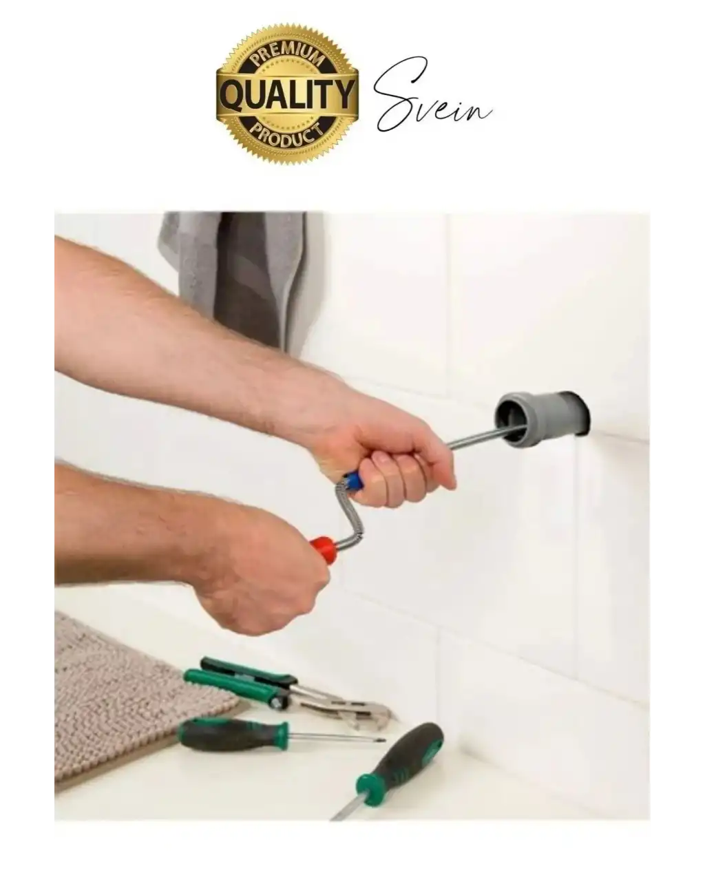 Premium 15 Metre Tıkanıklık Kanal Açma Klozet Gider Açıcı Boru Temizleme Spiral Tel Susta Manuel Uç