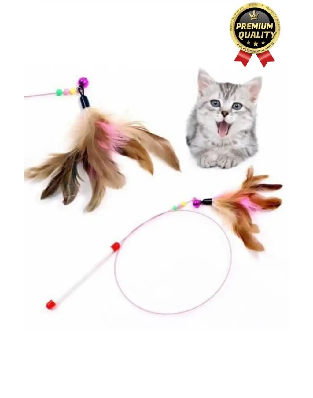 Özel Üretim Bükülebilir Elastik Çanlı Eğlenceli Teleskopik Zilli Tüylü Kedi Oyuncağı Oyun Oltası