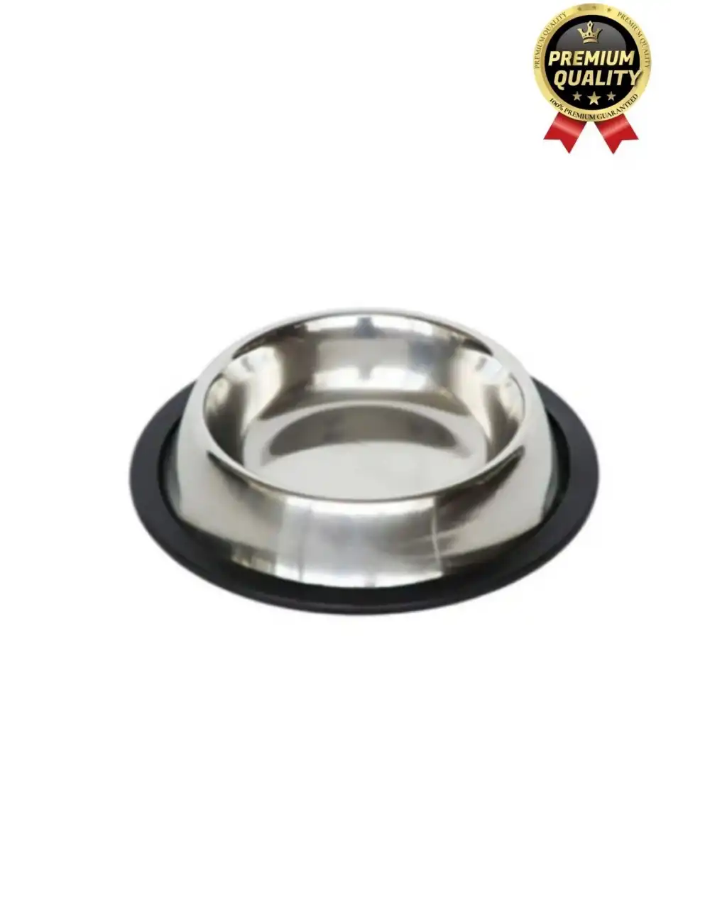 Premium Uzun Ömürlü Sağlam Kaymaz Kauçuk Taban Paslanmaz Çelik Metal Kedi Köpek Mama Su Kabı 34 cm