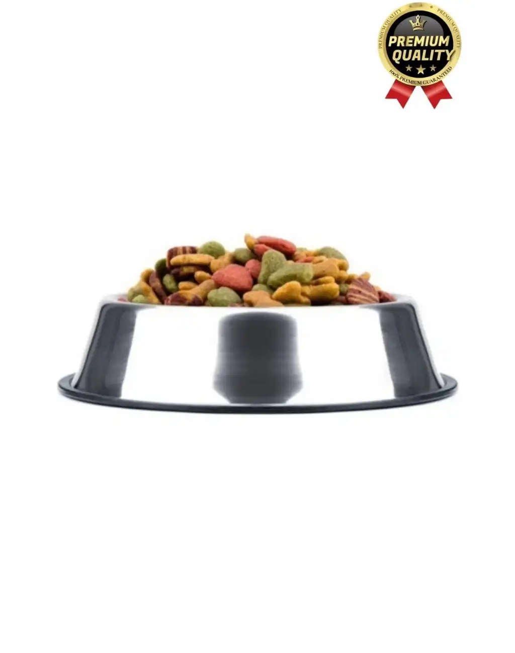 Premium Uzun Ömürlü Sağlam Kaymaz Kauçuk Taban Paslanmaz Çelik Metal Kedi Köpek Mama Su Kabı 34 cm