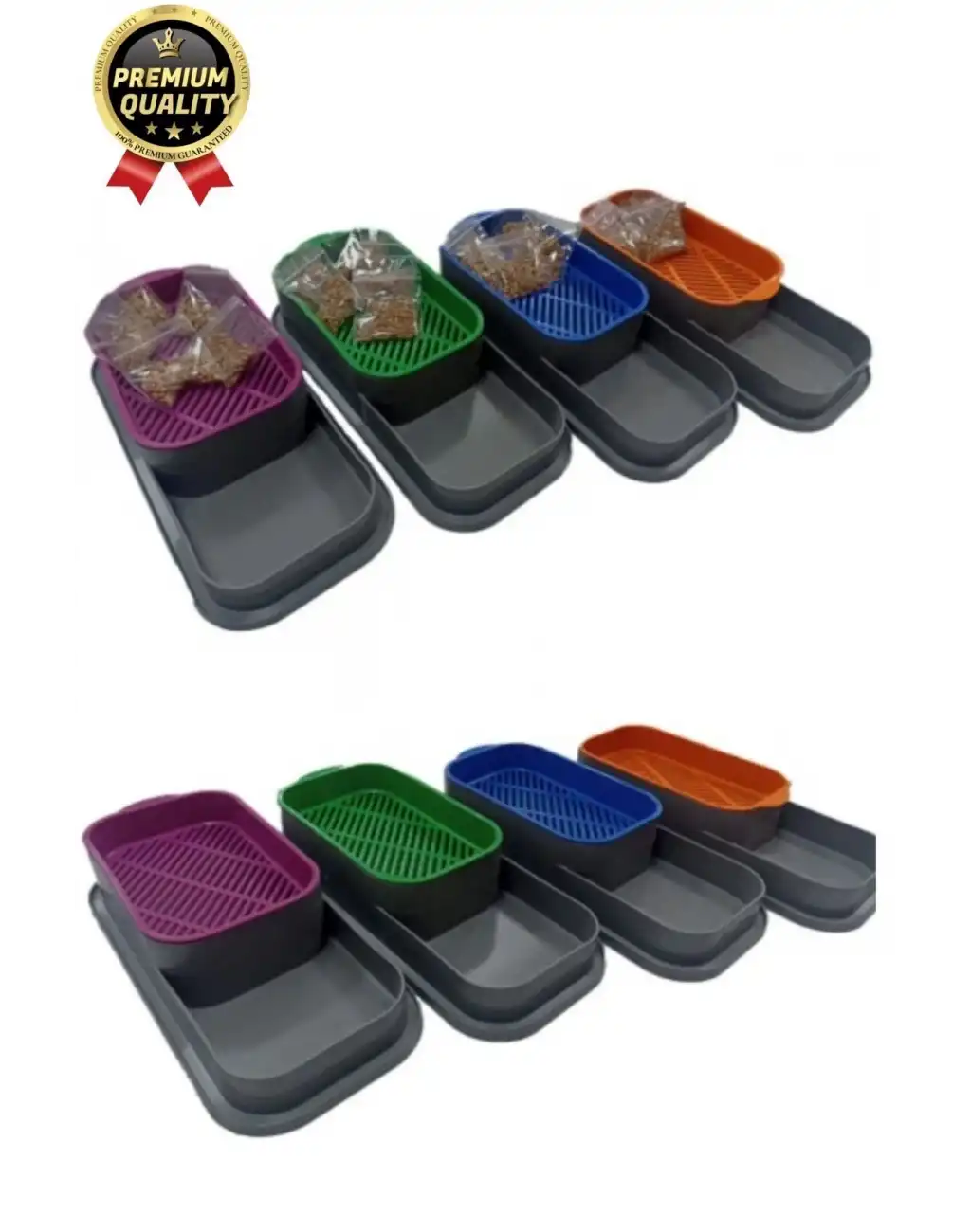 Premium Seri Hidroponik Topraksız Doğal 5 Adet Tohum Hediyeli Kedi Çimi Yetiştirme Kabı 25 x 10 cm