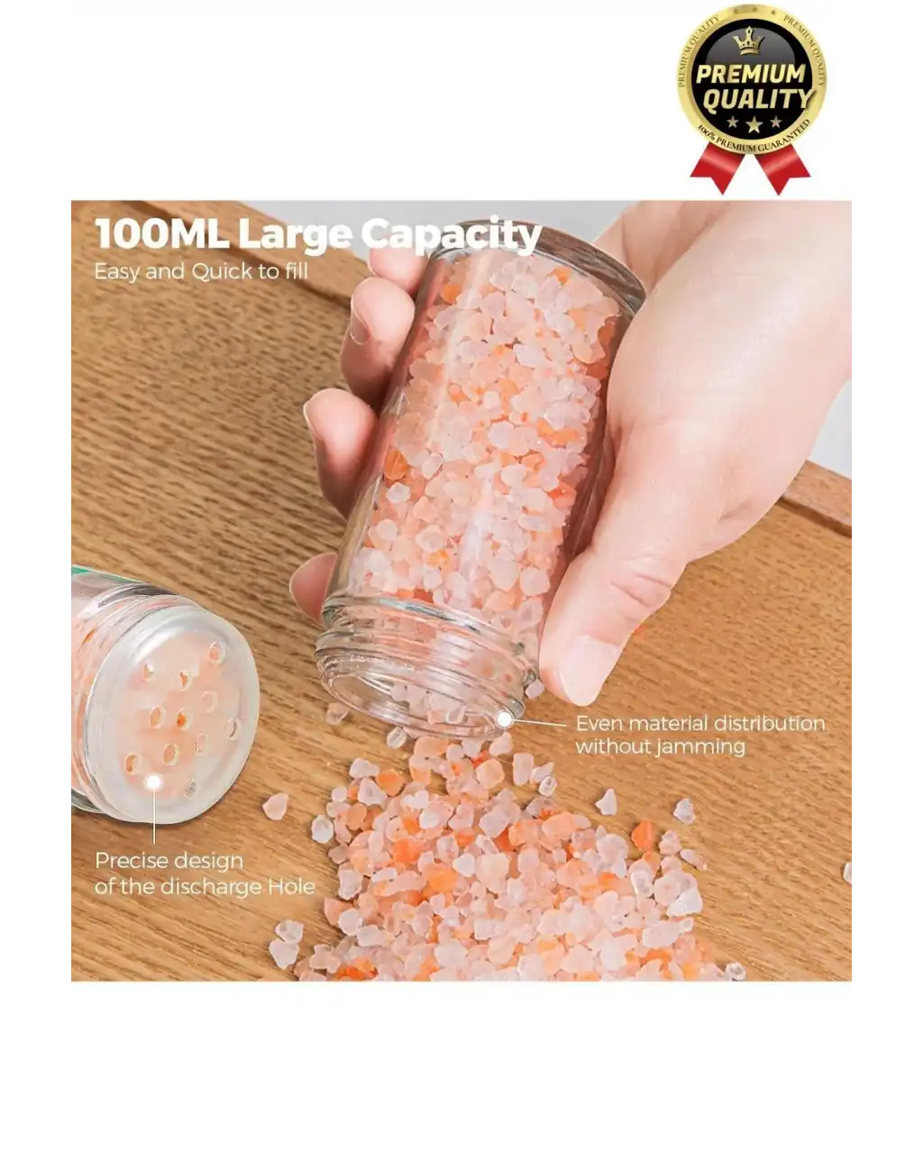 Özel Üretim Dayanıklı 360° Dönebilen Düzenleyici Standlı 18 Adet 100ml Cam Baharatlık 34x26x23 cm