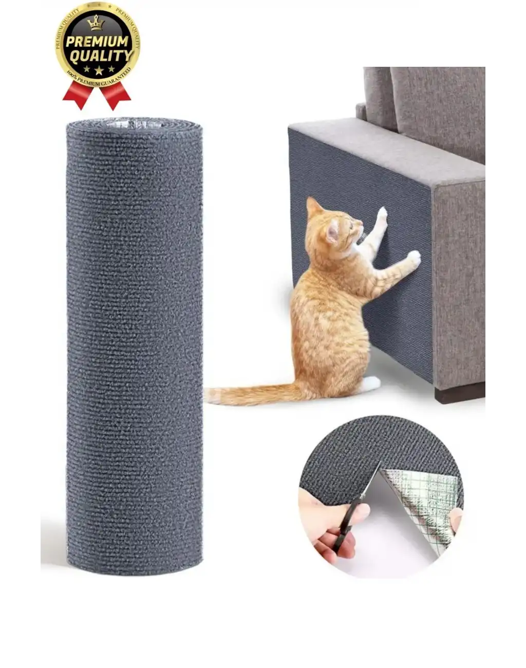 Dayanıklı Kolay Uygulanabilir Yapıştırılabilir Eşya Mobilya Koruyucu Kedi Tırmalama Matı 100 x 30 cm