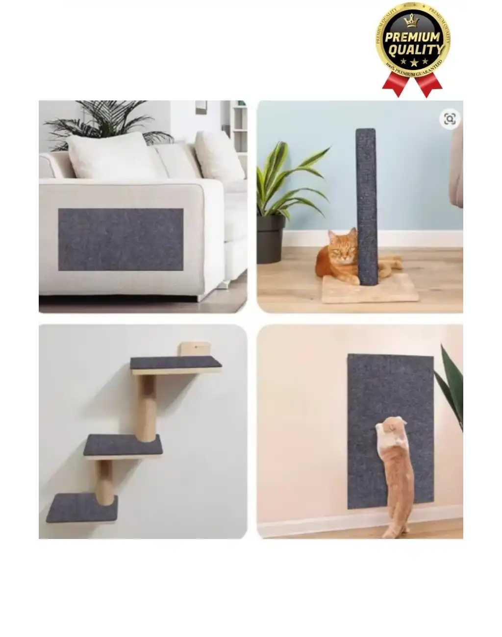 Dayanıklı Kolay Uygulanabilir Yapıştırılabilir Eşya Mobilya Koruyucu Kedi Tırmalama Matı 100 x 30 cm