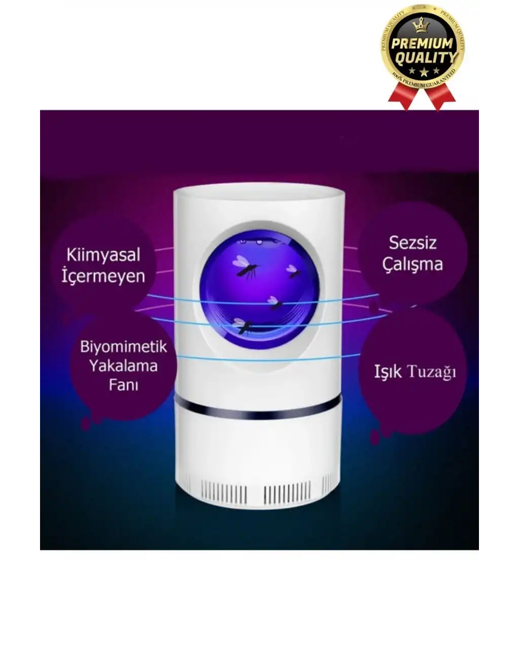 Premium Kimyasalsız Sessiz Şarjlı Uv 6 Işıklı Elektrikli Haşere Böcek Sinek Kovucu Öldürücü Lamba