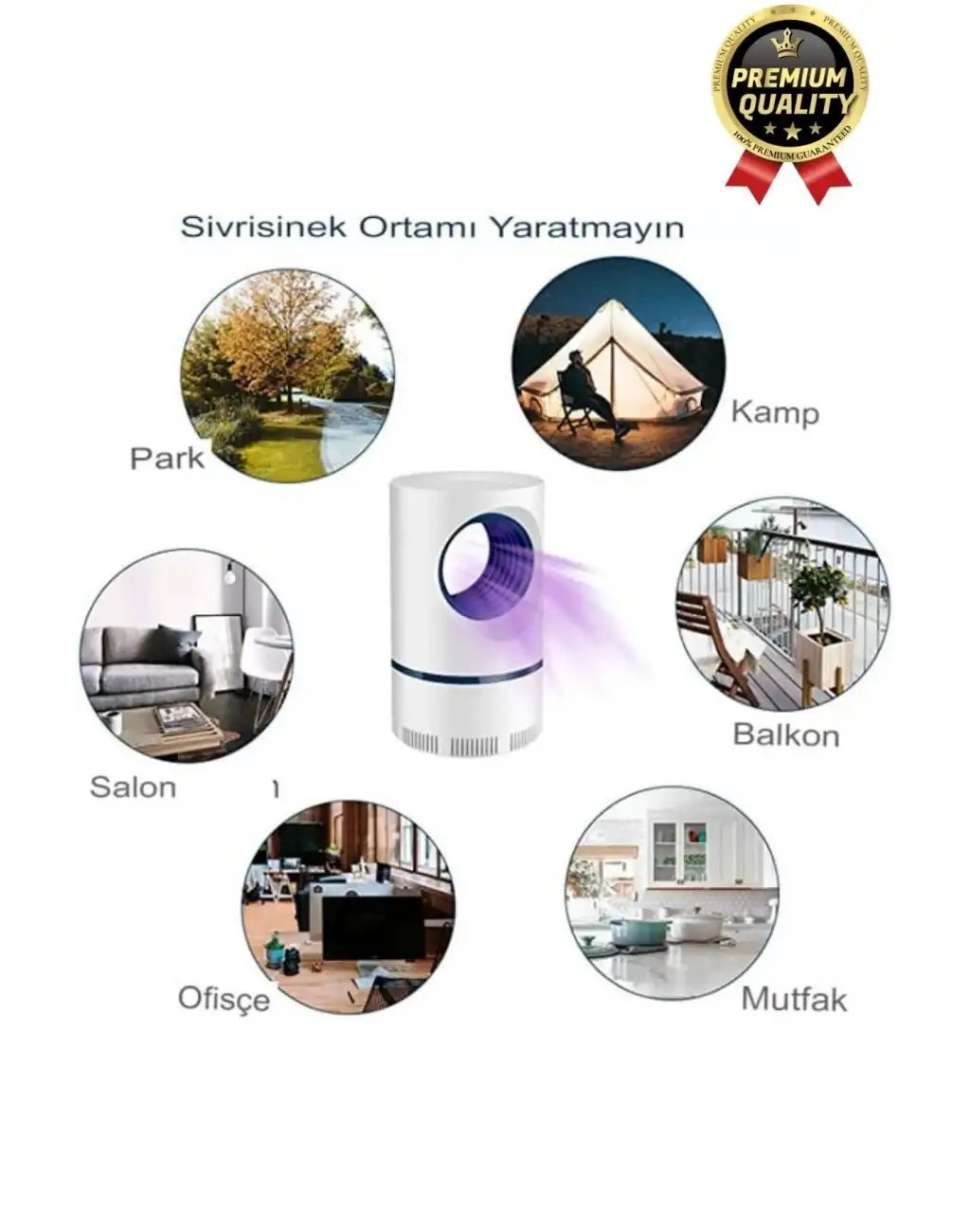 Premium Kimyasalsız Sessiz Şarjlı Uv 6 Işıklı Elektrikli Haşere Böcek Sinek Kovucu Öldürücü Lamba