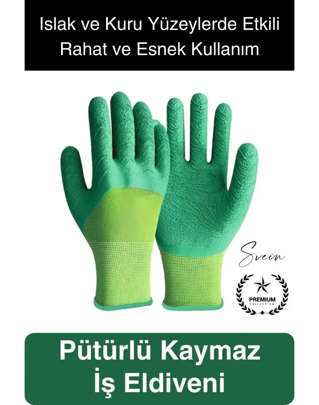 Kaymaz Dayanıklı Pütürlü Montaj İş Eldiveni Camcı Yarı Kaplama Güvenli Sağlam Lastikli Rahat Esnek