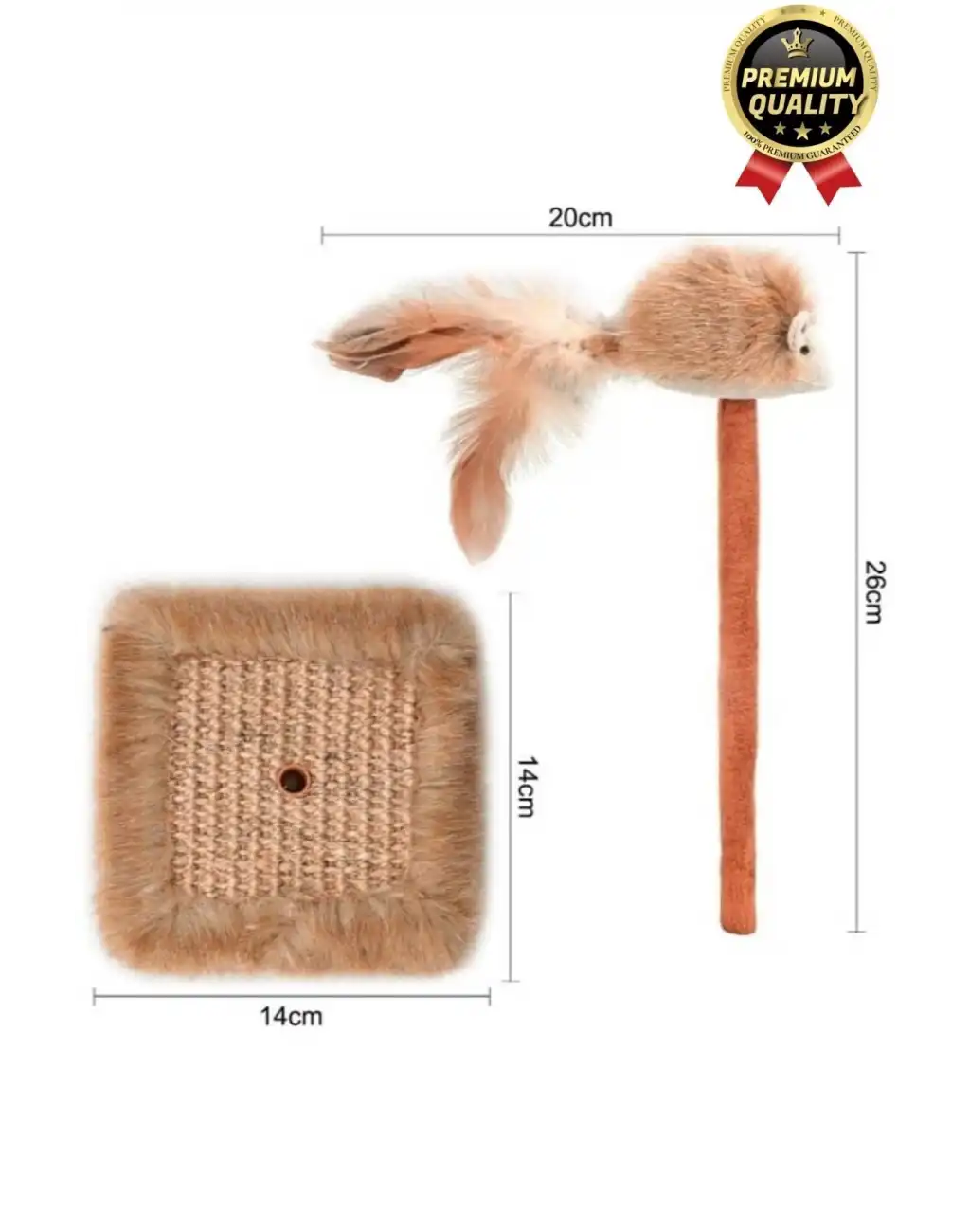 Özel Üretim Dayanıklı Eğlenceli 14x14 cm En 26 cm Yükseklik Sesli Oyuncaklı Kedi Tırmalama Tahtası