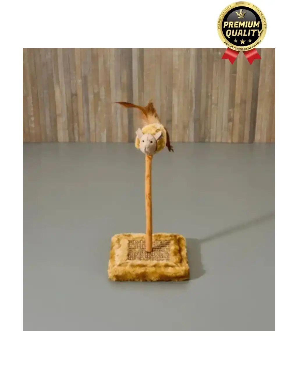 Özel Üretim Dayanıklı Eğlenceli 14x14 cm En 26 cm Yükseklik Sesli Oyuncaklı Kedi Tırmalama Tahtası