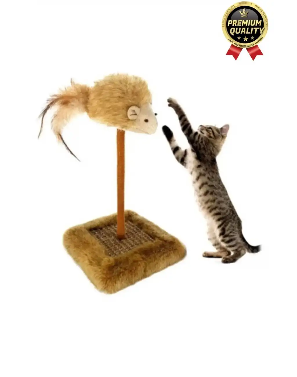 Özel Üretim Dayanıklı Eğlenceli 14x14 cm En 26 cm Yükseklik Sesli Oyuncaklı Kedi Tırmalama Tahtası