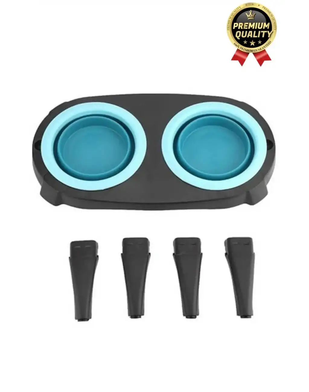 Yeni Seri Ayarlanabilir Ergonomik Portatif Katlanabilir İkili Kedi Köpek Mama Su Kabı Standı 500 Ml