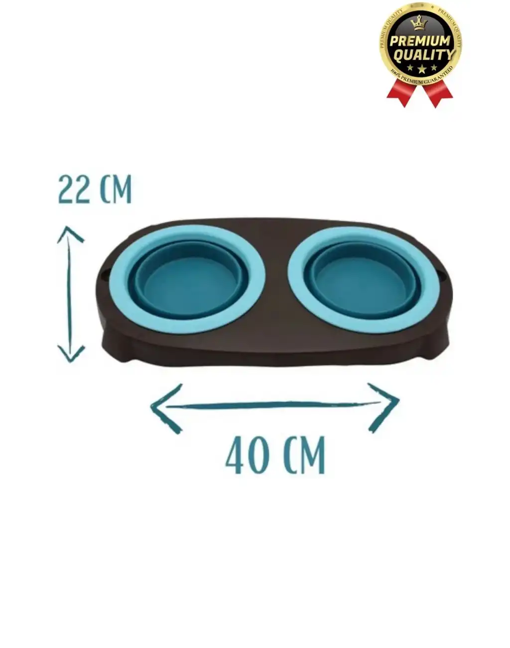 Yeni Seri Ayarlanabilir Ergonomik Portatif Katlanabilir İkili Kedi Köpek Mama Su Kabı Standı 500 Ml