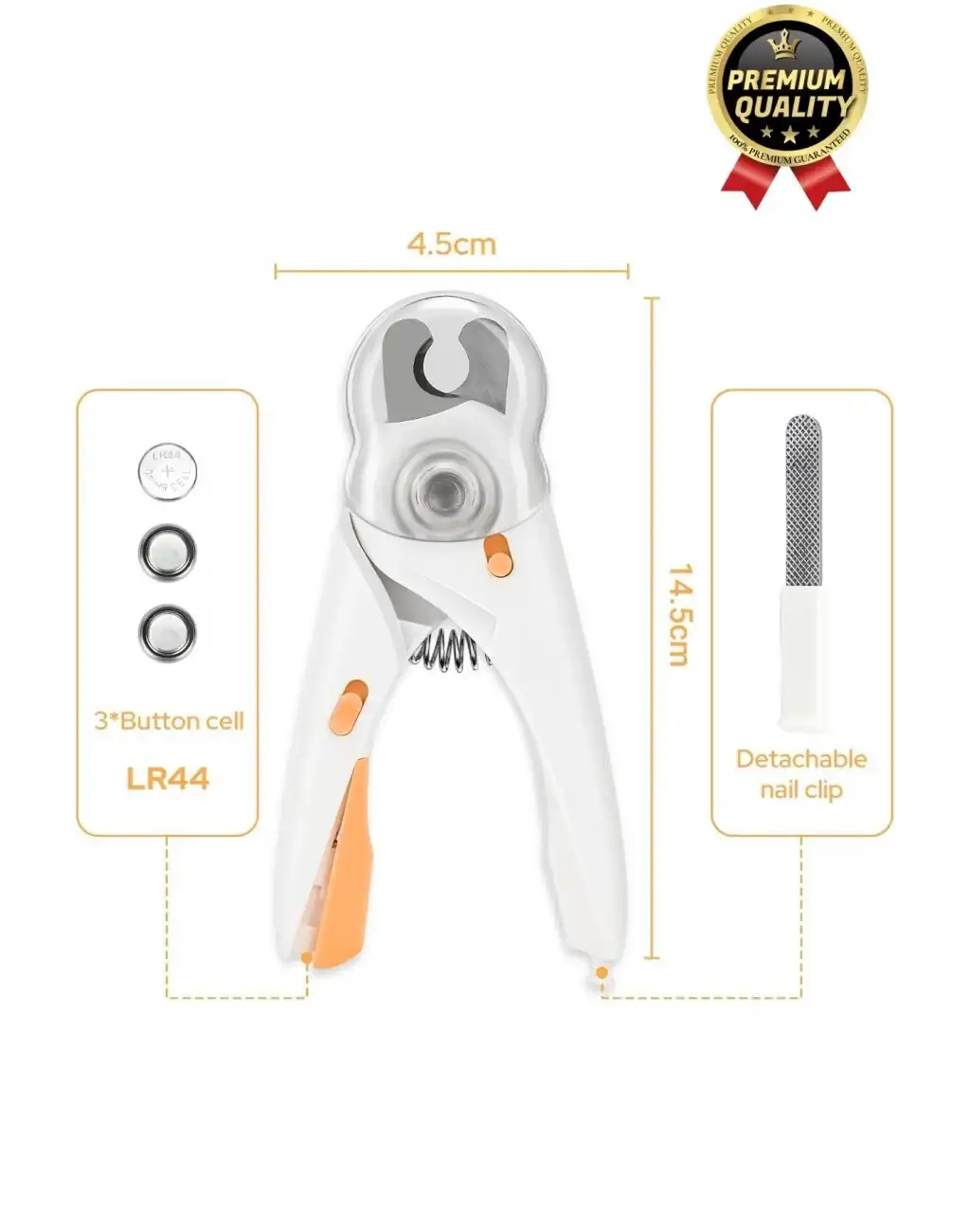 Çok Amaçlı Sıçrama Koruyucu Pilli Kedi Köpek Kuş Evcil Hayvan Ledli Işıklı Törpülü Tırnak Makası