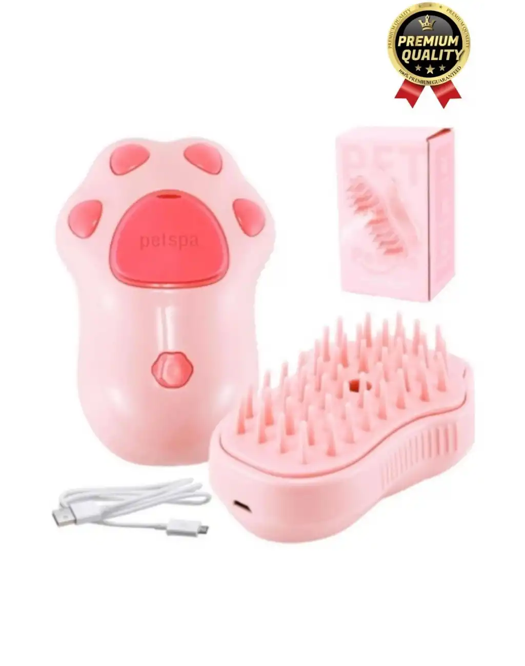 Yeni Seri Tüy Bakımı Pati Desenli Şarjlı Su Hazneli Doldurulan Kedi Köpek Evcil Hayvan Buharlı Tarak