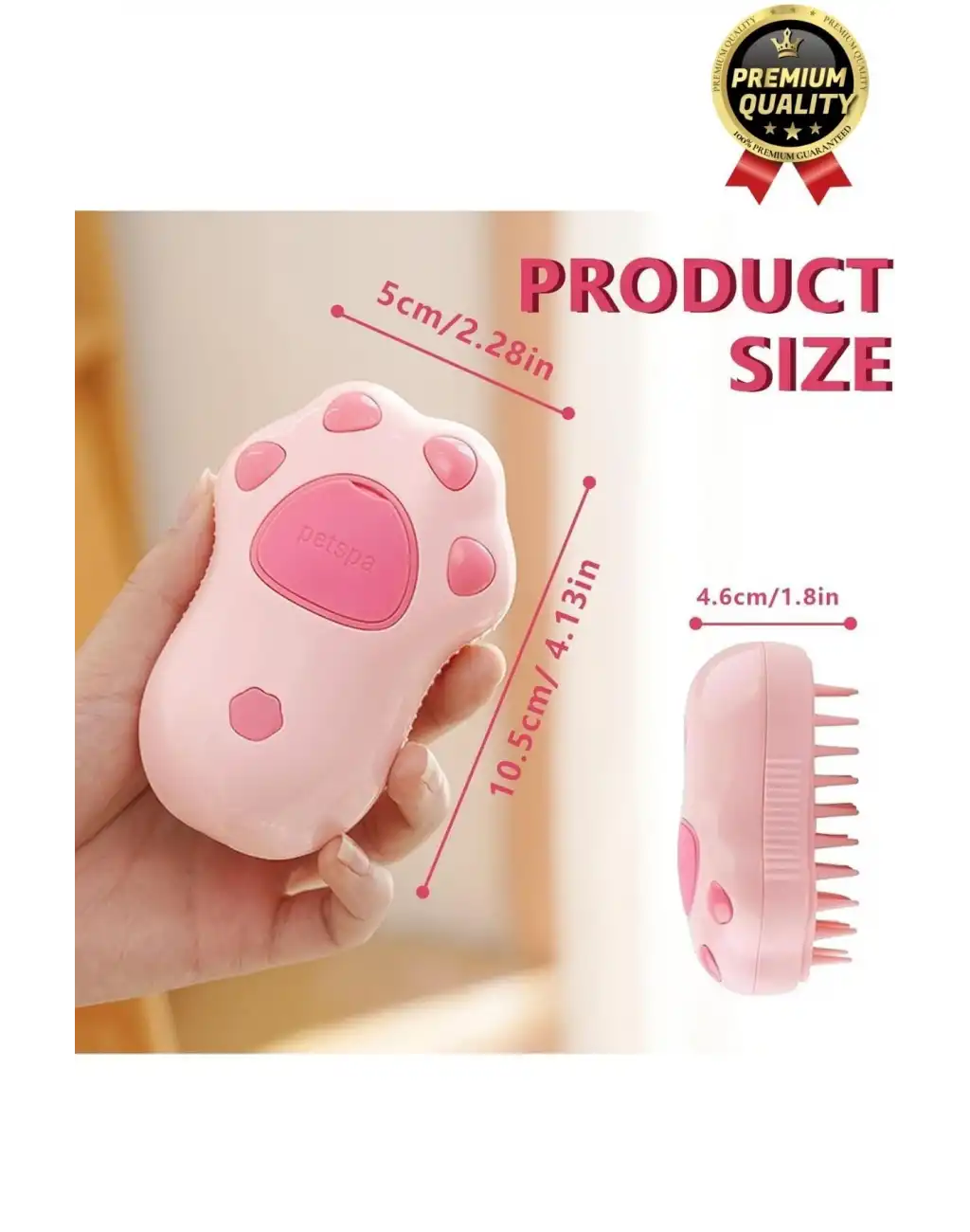 Yeni Seri Tüy Bakımı Pati Desenli Şarjlı Su Hazneli Doldurulan Kedi Köpek Evcil Hayvan Buharlı Tarak