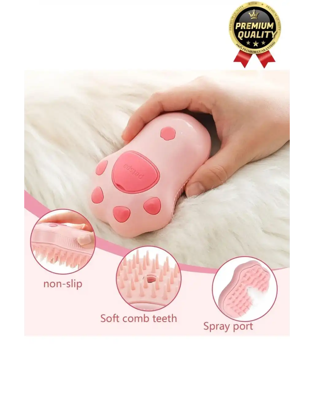 Yeni Seri Tüy Bakımı Pati Desenli Şarjlı Su Hazneli Doldurulan Kedi Köpek Evcil Hayvan Buharlı Tarak