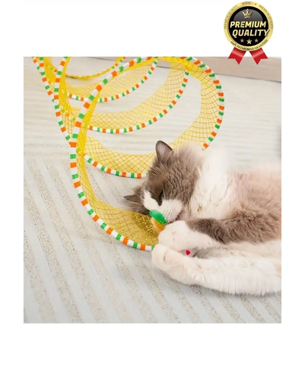 Özel Tasarım Yer Kaplamaz Taşınabilir Hafif Eğlendiren Komik Oyuncaklı Katlanabilir Kedi File Tüneli