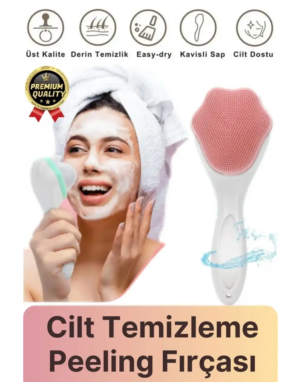 Özel Üretim Asılabilir Ergonomik Yumuşak Hassas Dokunuşlu Makyaj Cilt Temizleme Peeling Fırçası