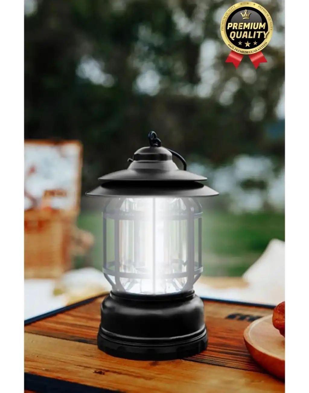 Çok Amaçlı Ayarlanabilir Şarjlı 2 Kademeli 500 Lümen Enerji Tasarruflu 3 COB Retro LED Kamp Lambası